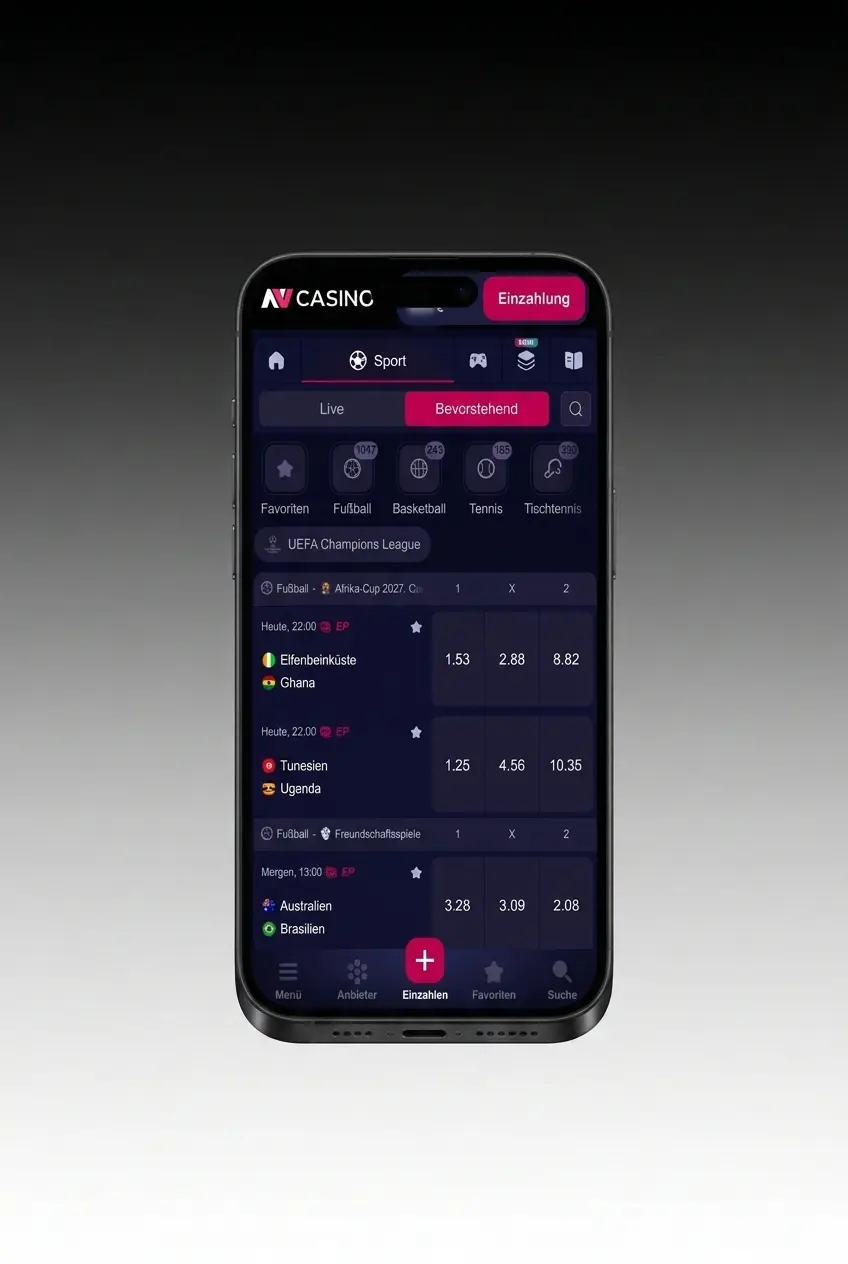 Stappenplan om te wedden in de NV CASINO app: installeren, inloggen, sport kiezen en weddenschap plaatsen