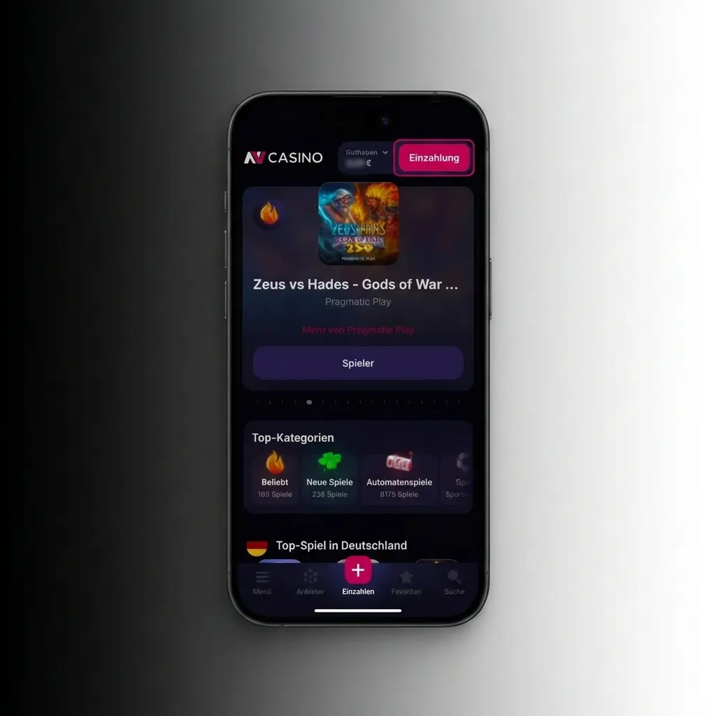 Stap voor stap storten bij NV CASINO met Visa, Mastercard of Skrill via het stortingsmenu