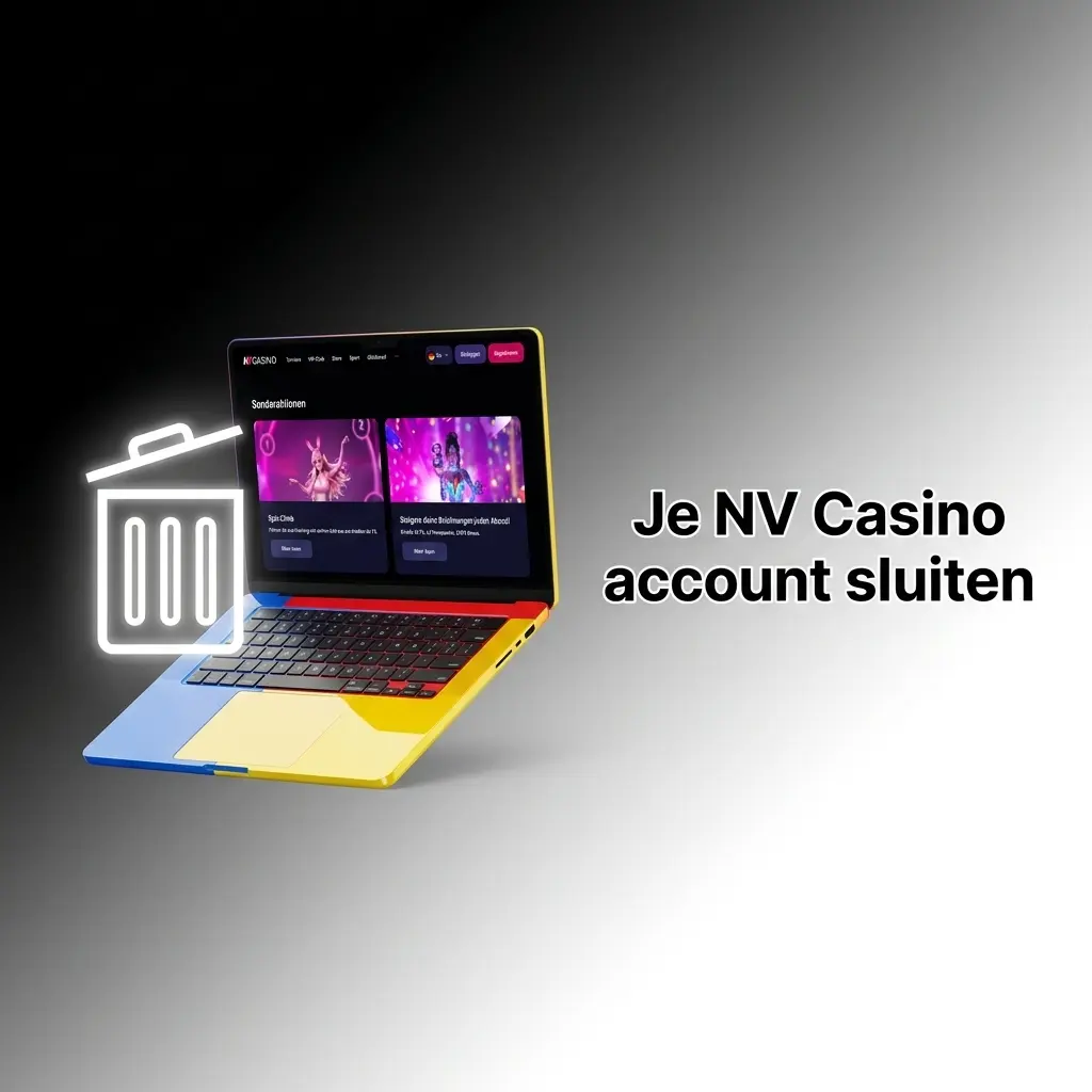 Stappenplan voor het sluiten van je NV Casino account via accountinstellingen, met bevestiging per e-mail binnen 48 uur.