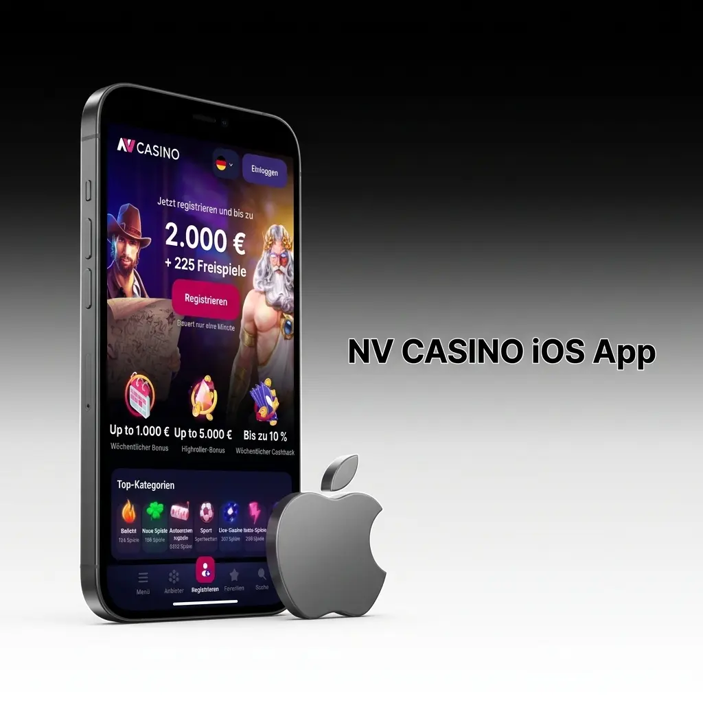 NV Casino iOS app voor iPhone en iPad met livesport, casinospellen en inloggen via Face ID