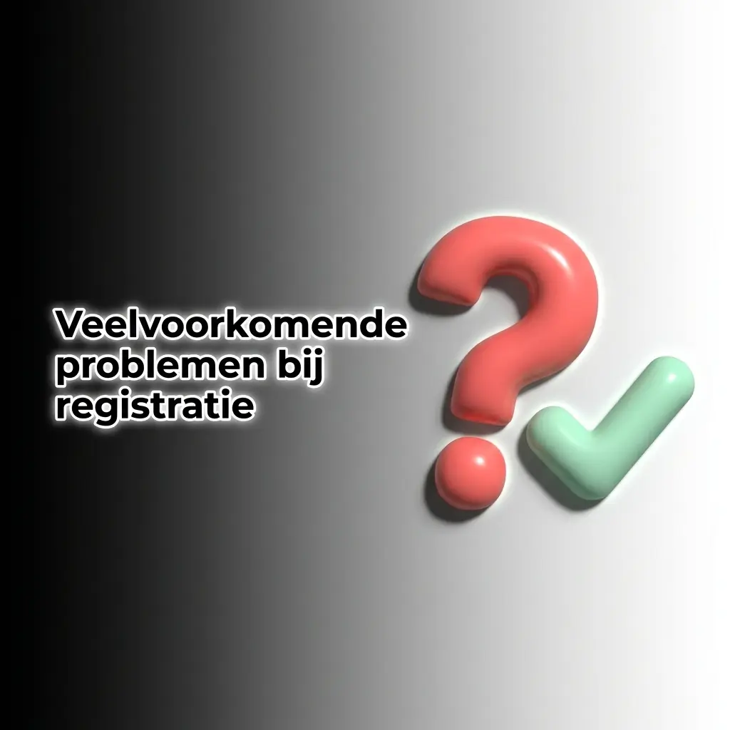 Overzicht van veelvoorkomende registratieproblemen zoals ontbrekende bevestigingsmail, geweigerde documenten en mislukte storting.