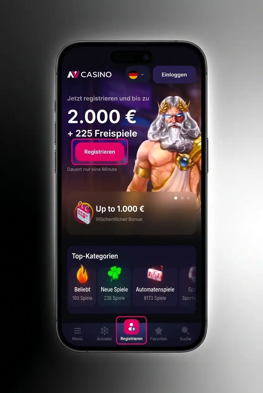 Registreren via de NV CASINO app: account aanmaken, gegevens invoeren en verifiëren vanaf 18 jaar