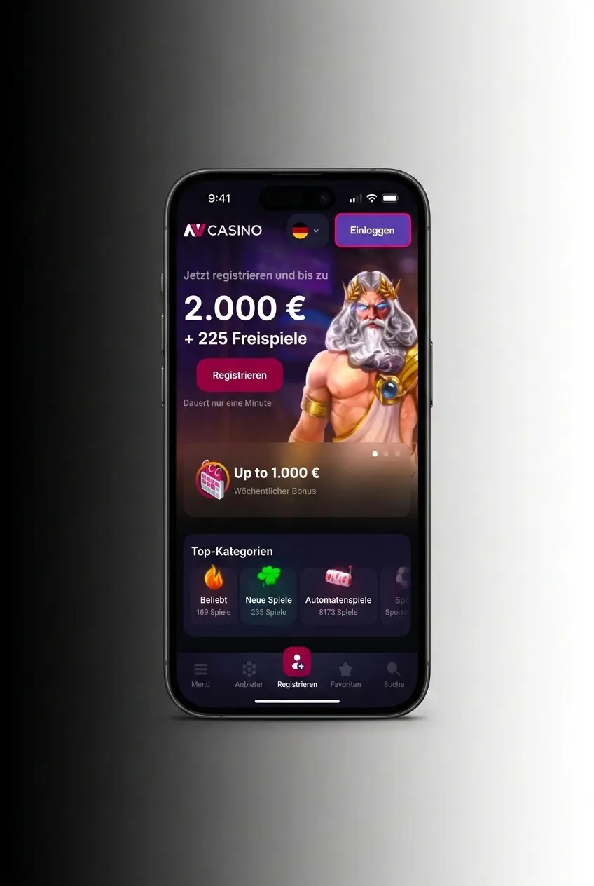 Snel inloggen bij NV CASINO mobiele app met vingerafdruk of Face ID-herkenning op je smartphone