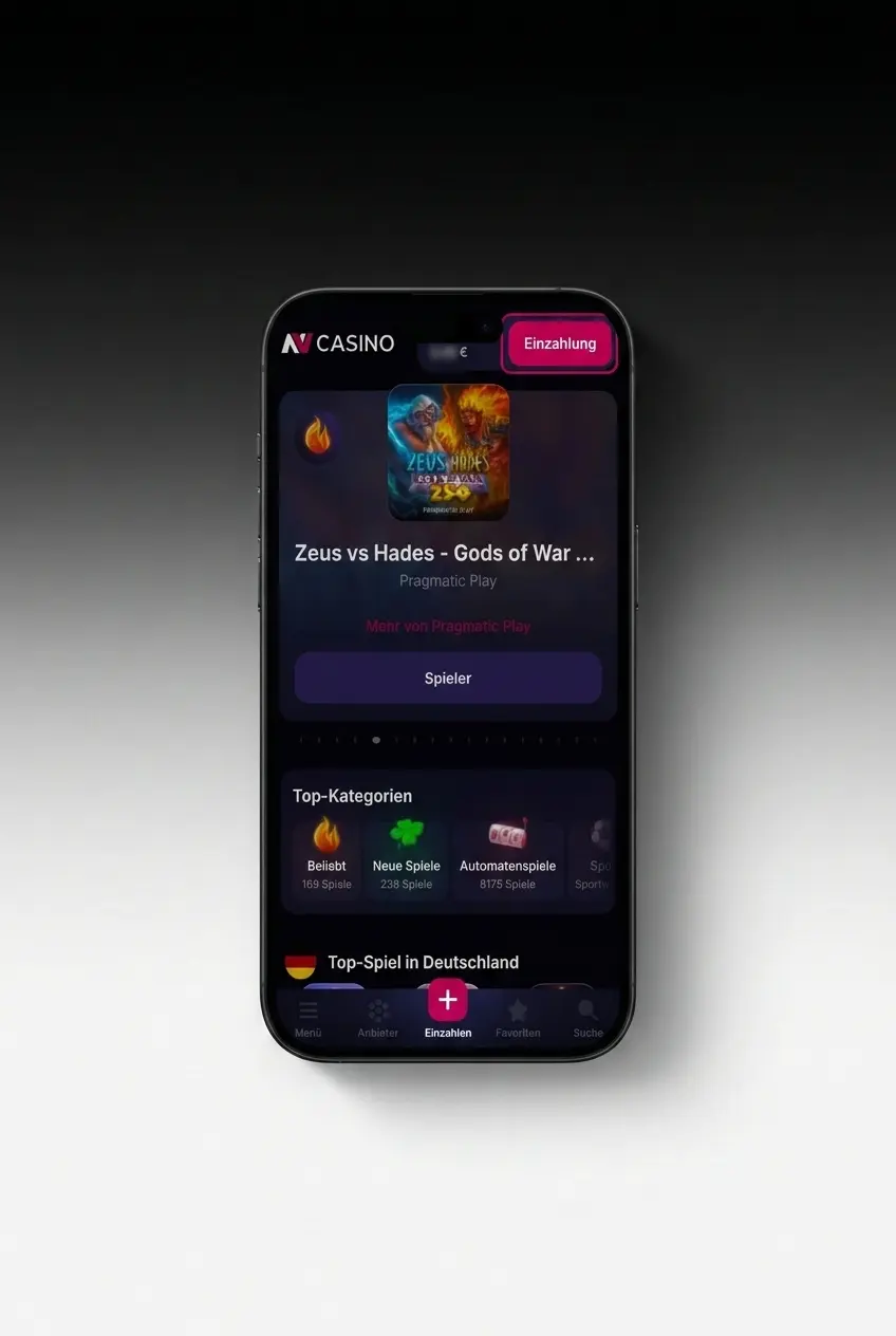 Stap-voor-stap uitleg voor storten bij NV CASINO via Visa, Mastercard, bankoverschrijving, Skrill, Neteller of MiFinity.