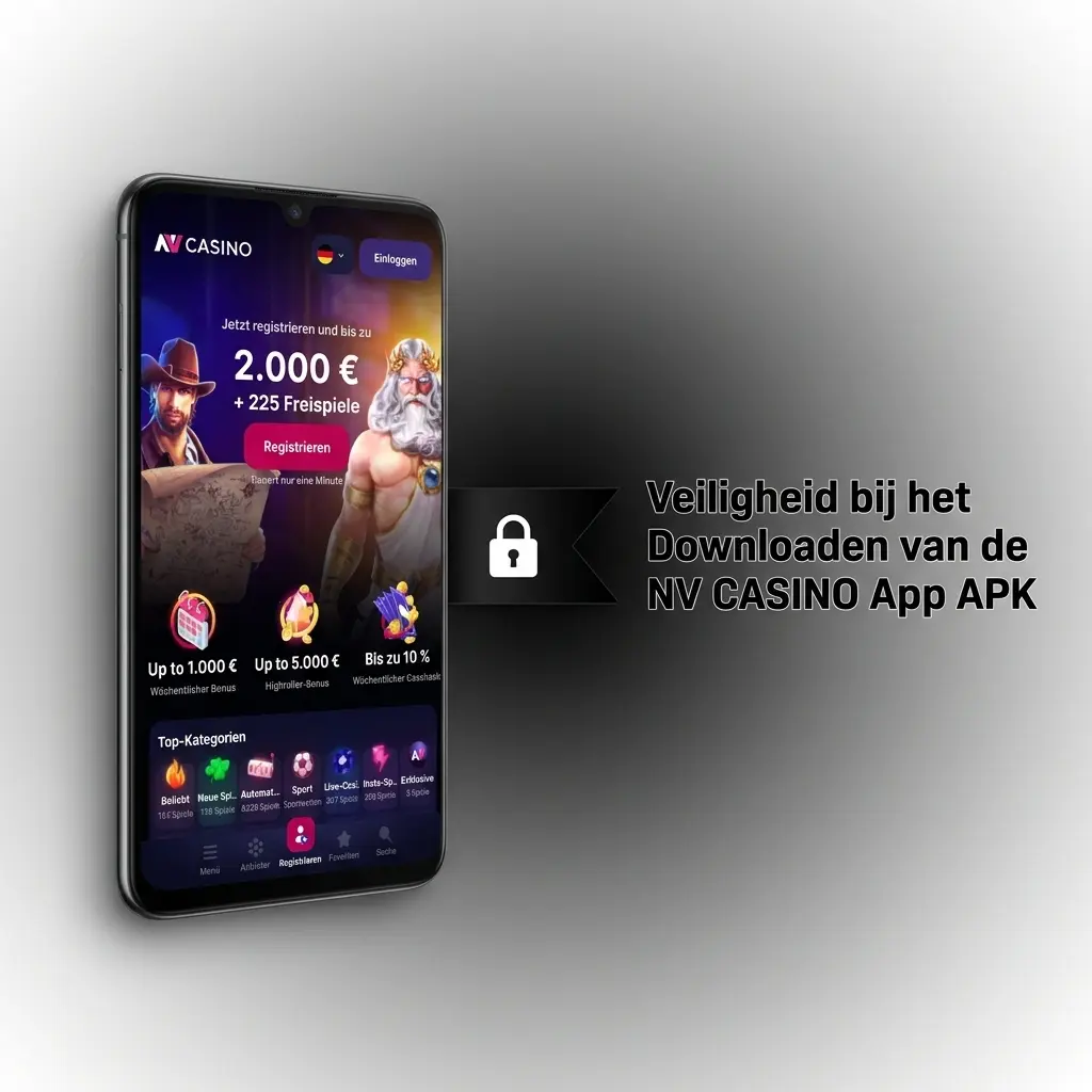Veilig de NV CASINO app APK downloaden met Curaçao-licentie, SSL-beveiliging en 256-bit encryptie voor je gegevens.